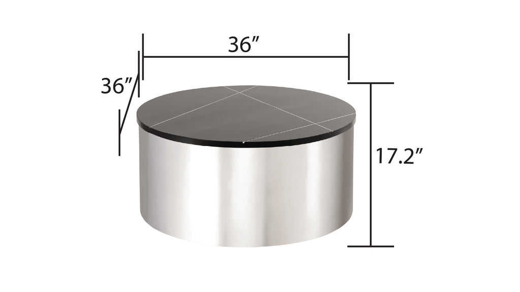 Orvani 3-piece nesting coffee table set with a circular silhouette and silver bases in a modern living room setting.