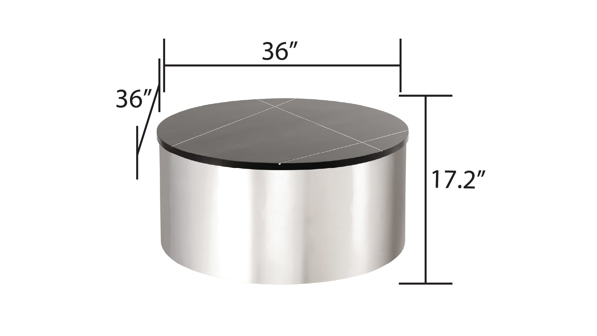 Orvani 3-piece nesting coffee table set with a circular silhouette and silver bases in a modern living room setting.